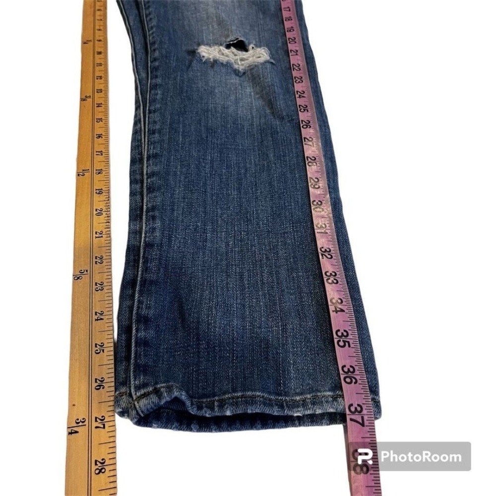 Frame Distressed Blue‎ Denim Le Beau Cropped Jeans Women's Size 25 - Picture 3 of 10